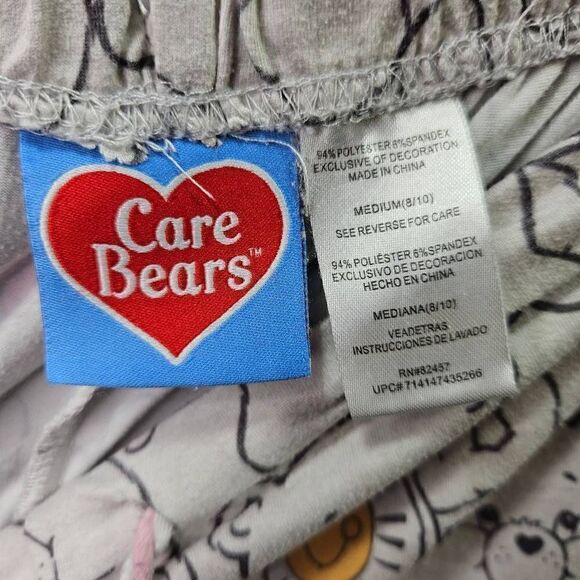 Care Bears Pants Womens Sz Medium White Pajamas Drawstring Elastic Sleepwear - Picture 5 of 10